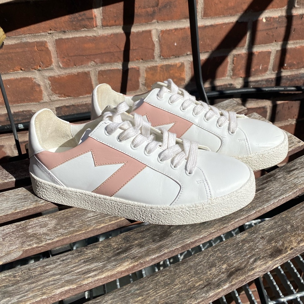 Maje Frenchy Rose Pale Leather Sneaker